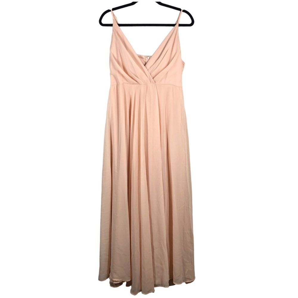 BHLDN Blush Pink Eva Chiffon Bridesmaids Dress Size Large